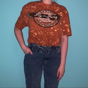 Harley Davidson bleach dyed shirt